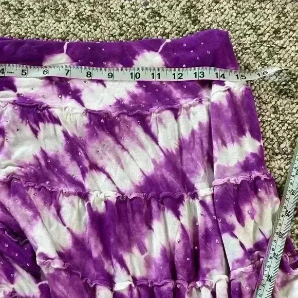 INC Rhinestone Embellished Rayon Flared Skirt / Beach Cover-up Womens Medium - Picture 4 of 5